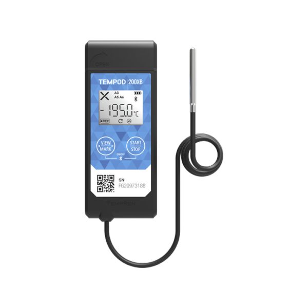 TEMPOD 200XB External RTD Probe Extremely Low Temperature Bluetooth USB PDF Temperature Data Logger