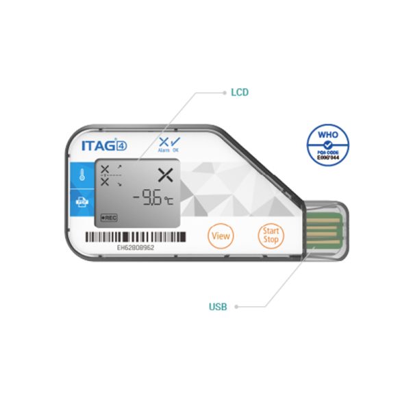 ITAG®4 Disposable USB PDF Temperature and Humidity Indicator - Image 2