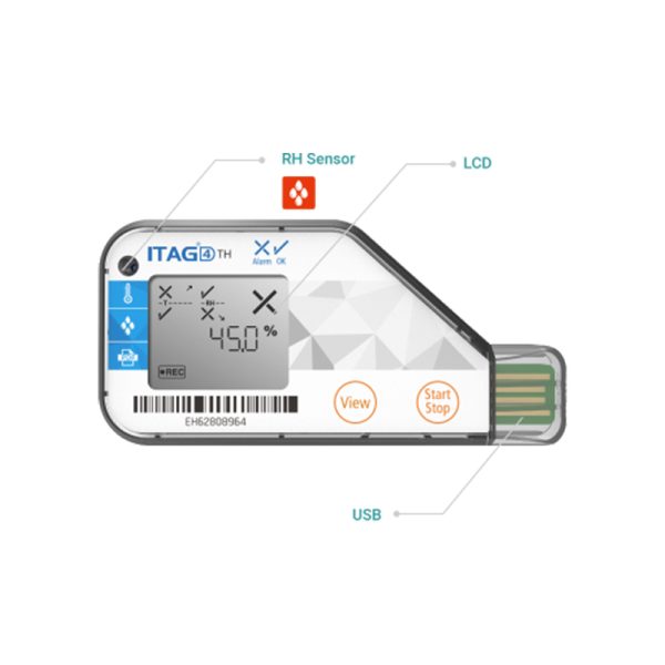 ITAG®4 TH Disposable USB PDF Temperature and Humidity Recorder - Image 2