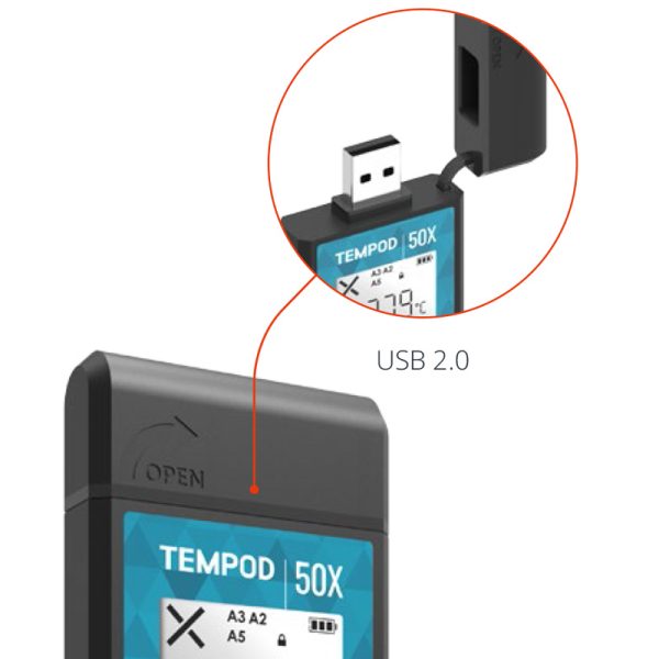 TEMPOD 50X External probe USB PDF temperature data logger - Image 4