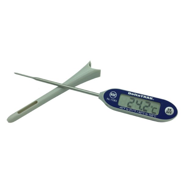 DeltaTrak.Large LCD display automatic calibration needle probe thermometer 11063