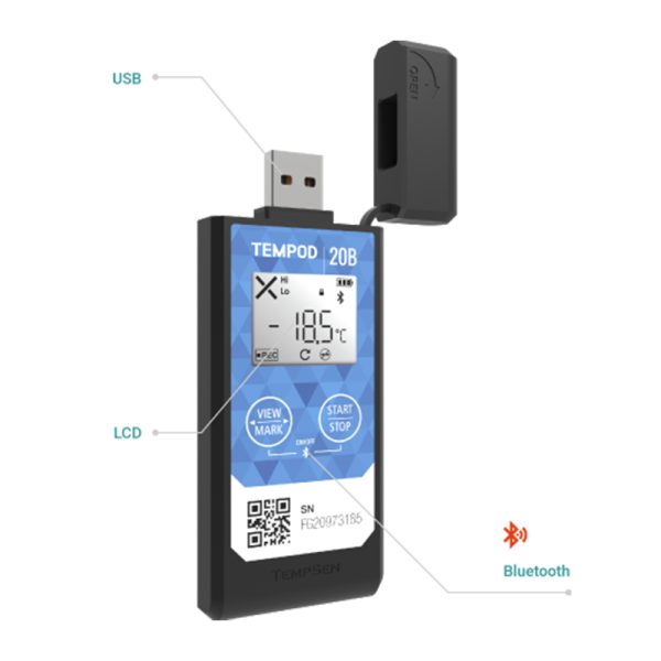 TEMPOD 20B Bluetooth USB + PDF Temperature Data Logger - Image 5