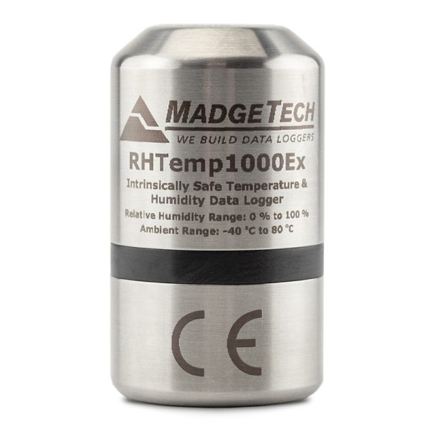 MADGETECH humidity and temperature data logger carries hazardous location certification (ATEX, IECEx).RHTemp1000Ex