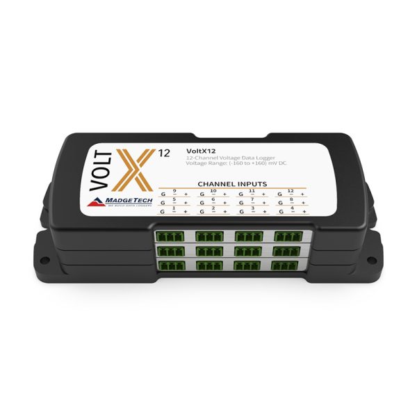 MADGETECH Series includes 4, 8, 12, and 16-channel DC voltage data loggers.  VOLTX