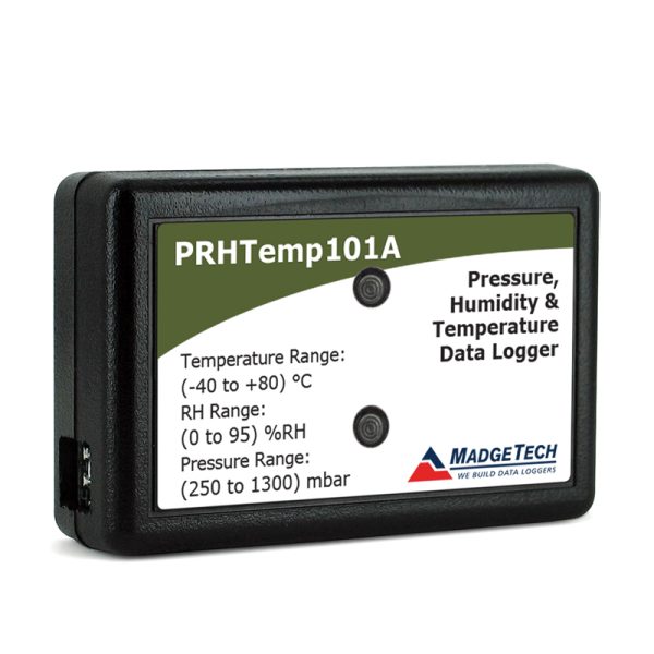 MADGETECH is a compact, pressure, humidity and temperature data logger. PRHTemp101A