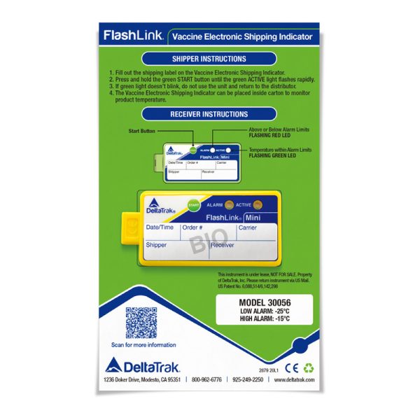 DeltaTrak.FlashLink® Vaccine Electronic Shipping Indicator-30056 - Image 2