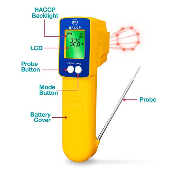 DeltaTrak.ThermoTrace® BLE Infrared Thermocouple Probe Combo Thermometer-15039-01 - Image 3