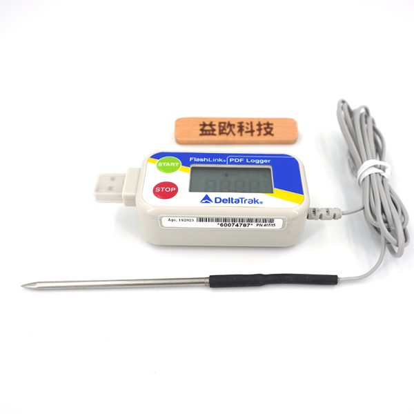 DeltaTrak  reuse FlashLink USB PDF Single temperature data recorder Narrow tip probe  40515