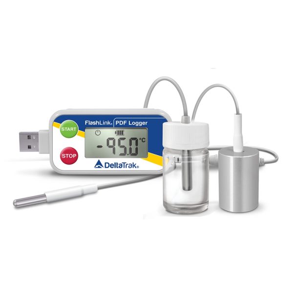 DeltaTrak.FlashLink® Certified Vaccine PDF Data Logger with Glycol Bottle, 2YR ISO CAL CERT-40528-01