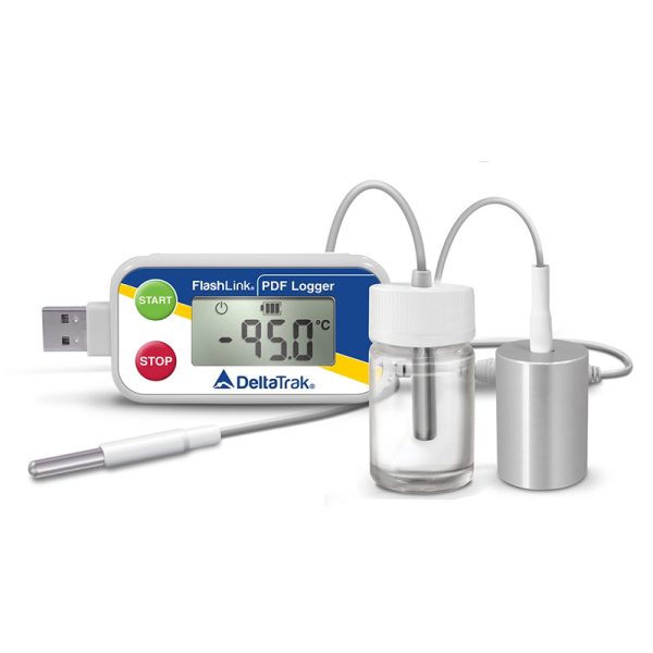 DeltaTrak.FlashLink® Certified Vaccine PDF Data Logger with/Glycol Bottle, MCC-40528