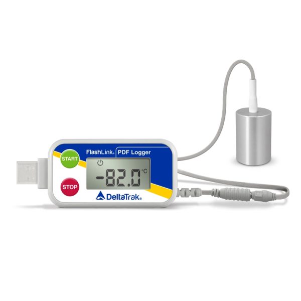 DeltaTrak.FlashLink® Certified Vaccine ULT PDF Data Logger with External Aluminum Sensor-40571