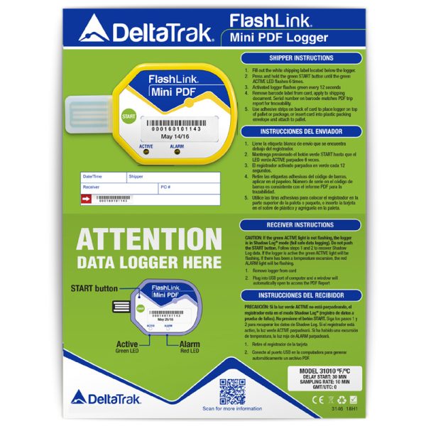 DeltaTRAK  Disposable FlashLinkPDF Mini Data Logger-31010 - Image 5