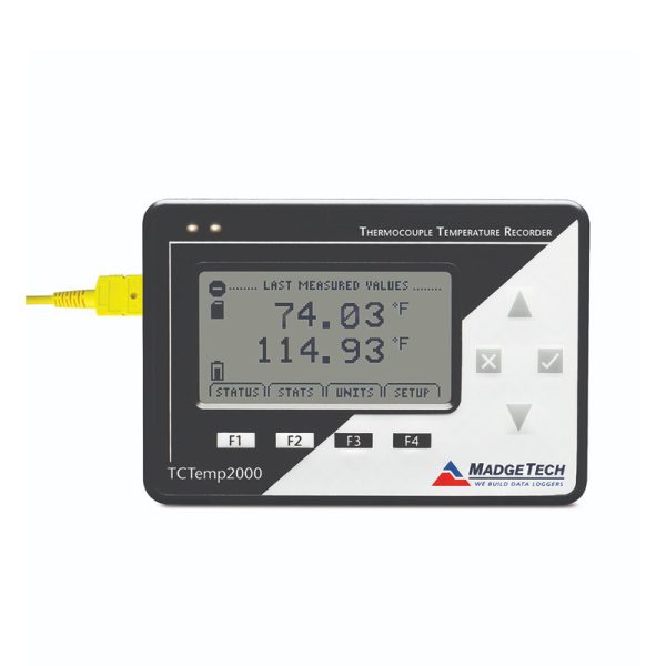 MADGETECH is a thermocouple-based temperature data logger with LCD for real-time monitoring.TCTemp2000