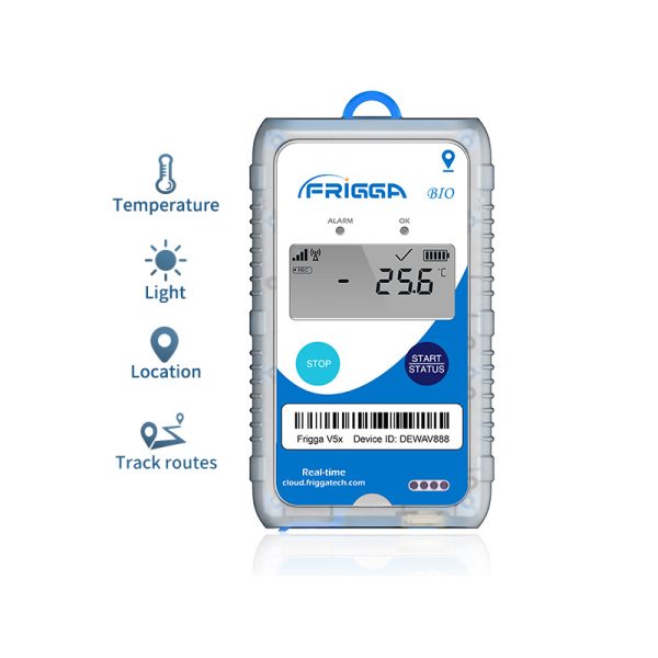 FRIGGA V5B (5G-120) Real-time Temperature and Humidity Positioning Monitor (Single-use)